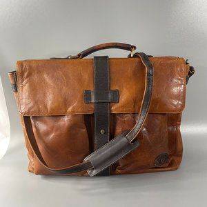 Vintage Landy | Western Leather Laptop Briefcase, Brown